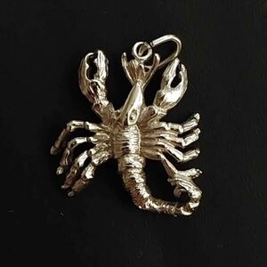 Sterling Silver Scorpion Pendant - Scorpio November Jewelry - by Rembrandt Charm